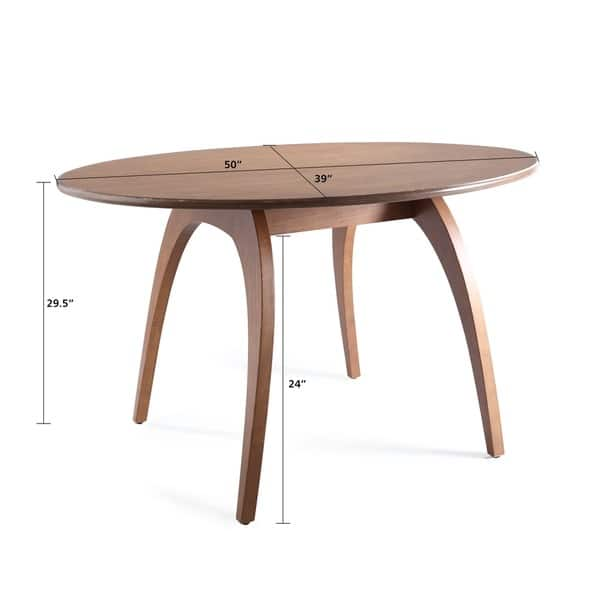 Posh Pollen Beckett Walnut Oval Table - Brown