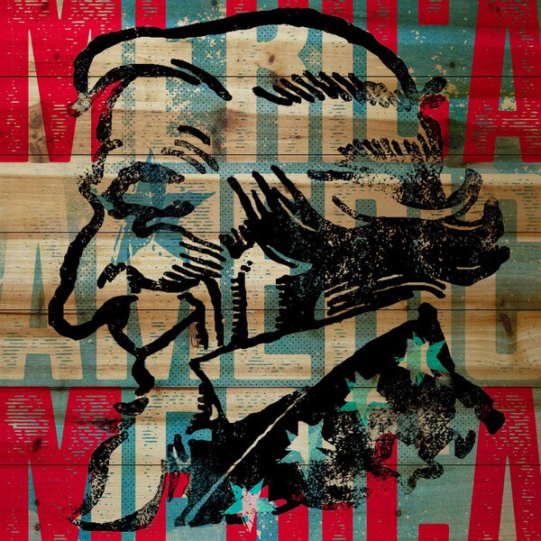 Marmont Hill - Handmade Uncle Sam Smile Painting Print on Natural Pine Wood