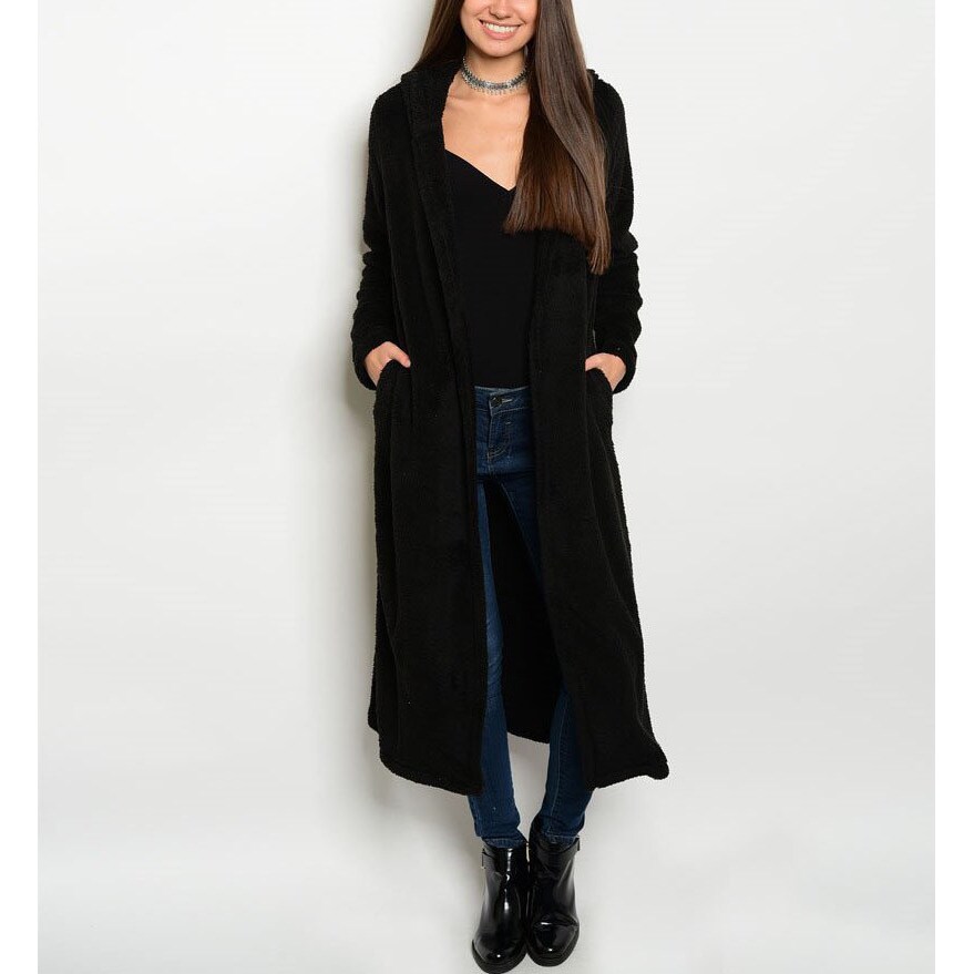 black polyester cardigan
