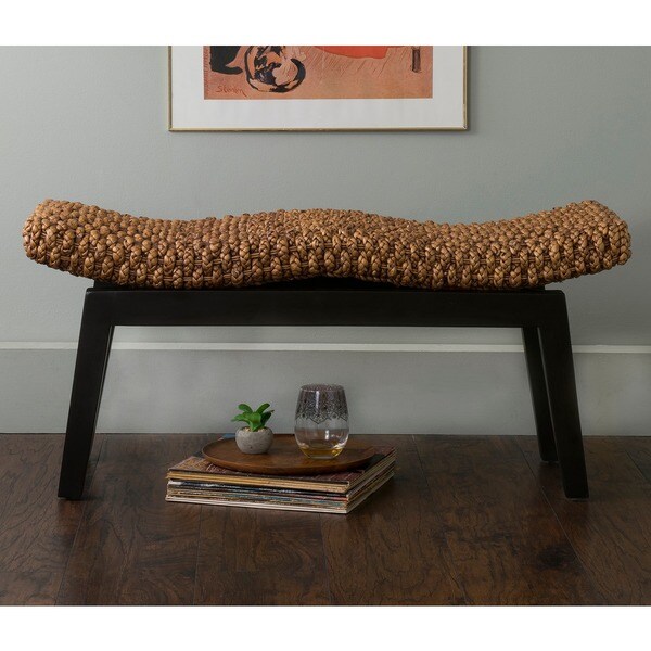 East At Main's Myra Brown Wood and Water Hyacinth Bench