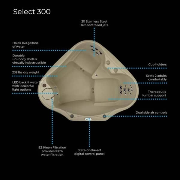 Shop Aquarest Select 300 2 P Spa With 20 Ss Jets And Led