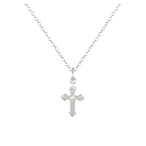 Handmade Jewelry by Dawn Small Sterling Silver Cross Cable Chain Necklace (USA)