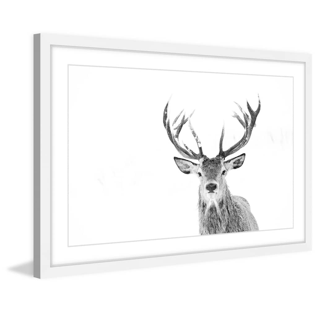 Marmont Hill - 'Majestic Antlers' Framed Painting Print - Multi-Color