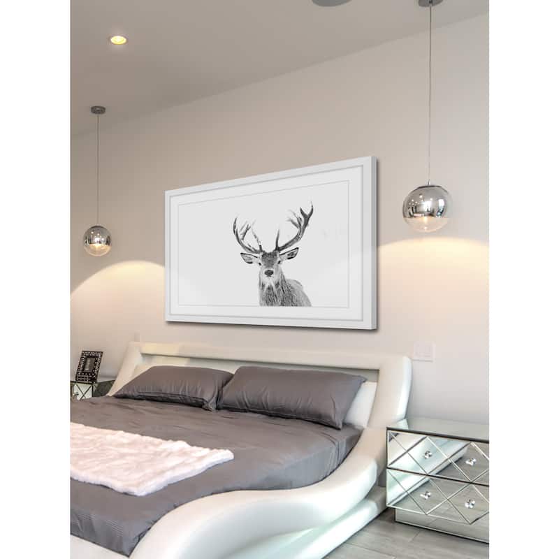 Marmont Hill - 'Majestic Antlers' Framed Painting Print - Multi-Color