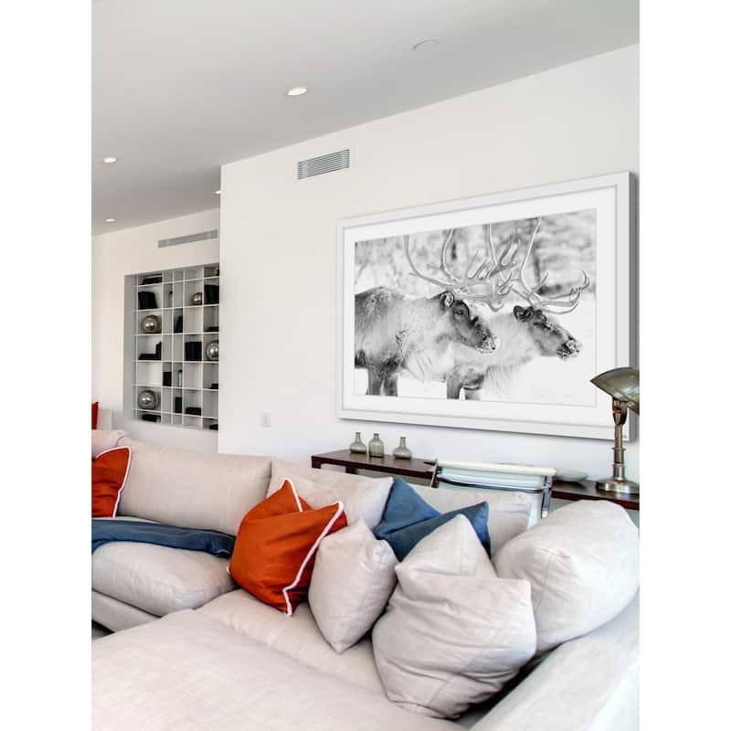 Marmont Hill - 'Elk Pair' Framed Painting Print - Multi-Color
