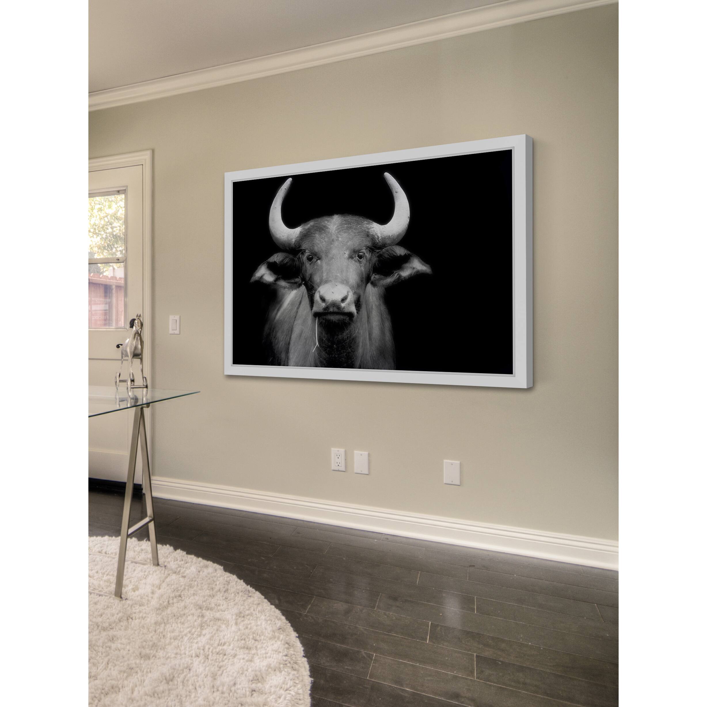 Marmont Hill - 'cow Stare' Framed Painting Print - Multi-color - Bed 