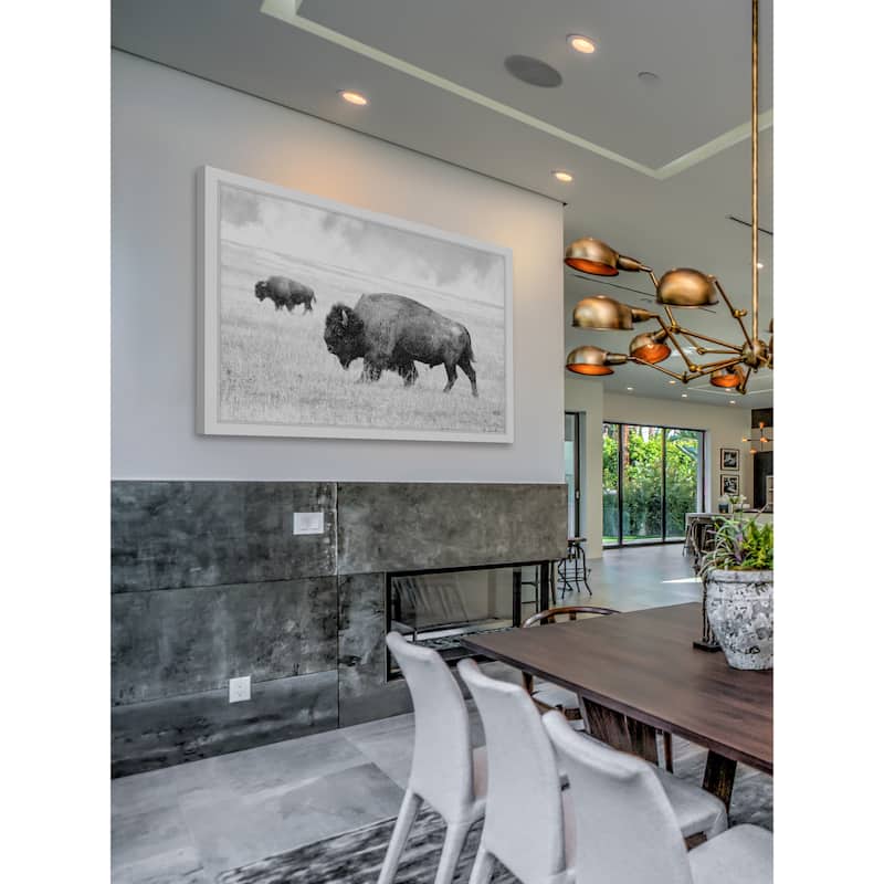 Marmont Hill - 'Buffalo Pair' Framed Painting Print - Multi-Color