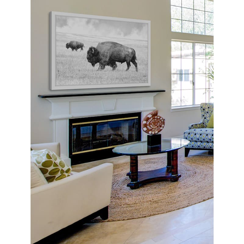 Marmont Hill - 'Buffalo Pair' Framed Painting Print - Multi-Color