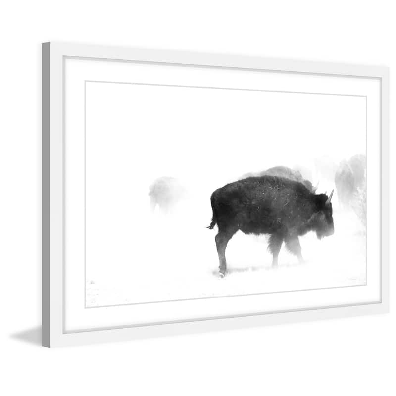 Marmont Hill - 'Buffalo Mist' Framed Painting Print - Multi-Color