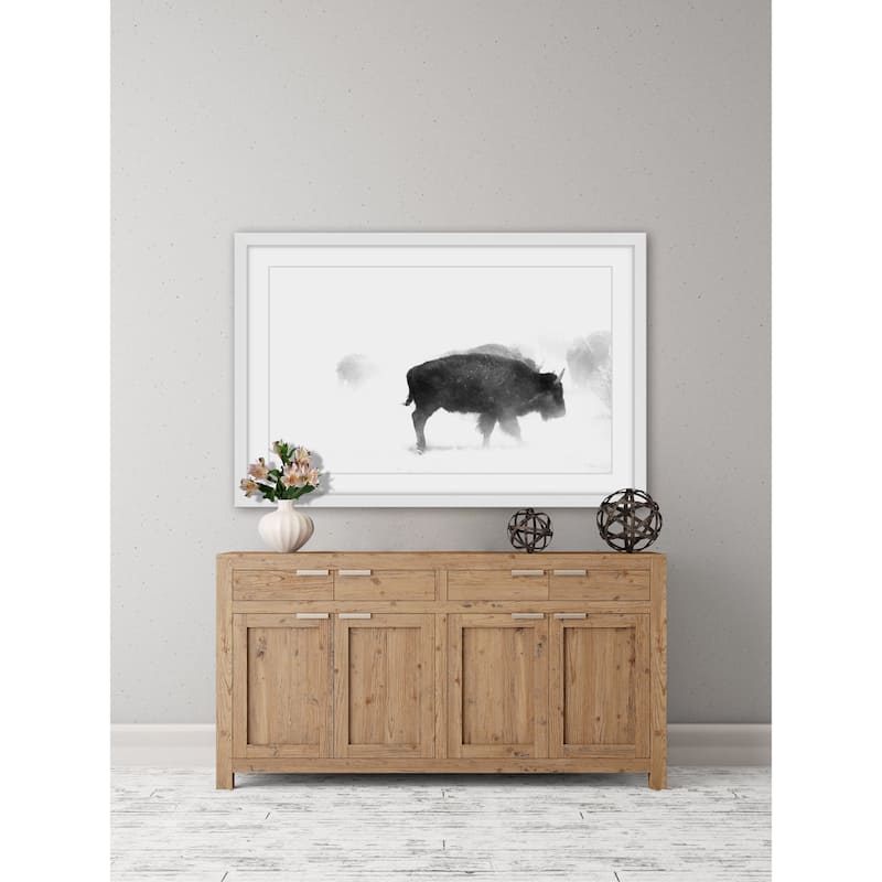 Marmont Hill - 'Buffalo Mist' Framed Painting Print - Multi-Color