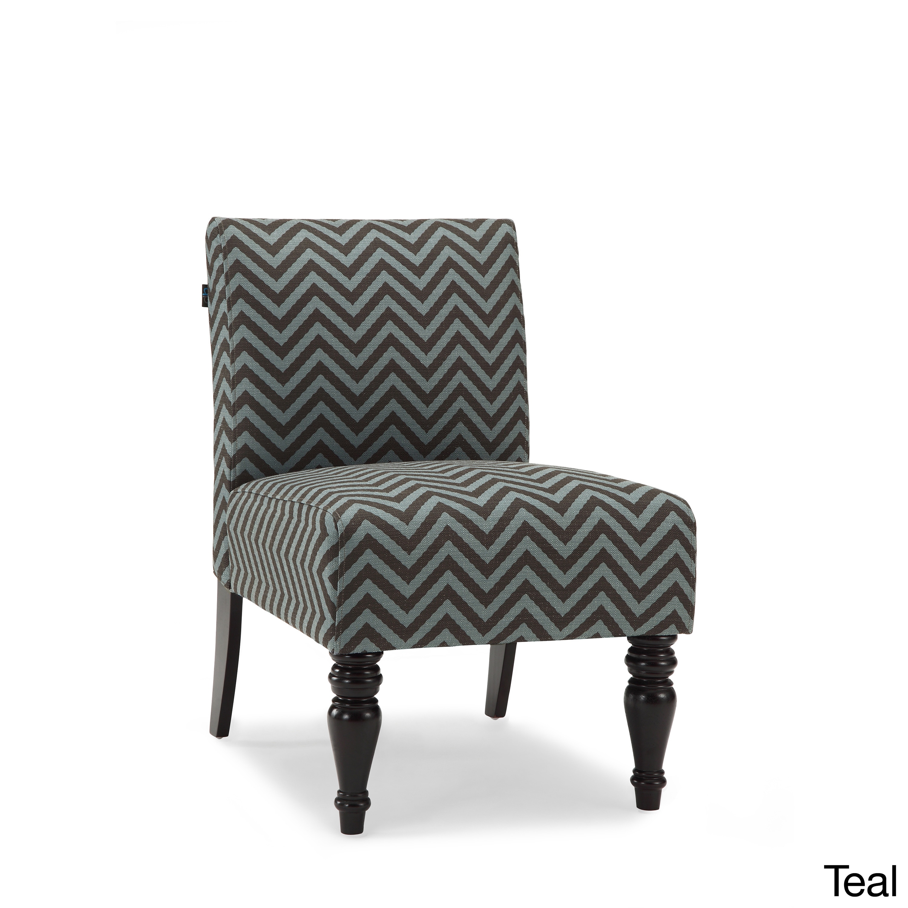 teal print chair