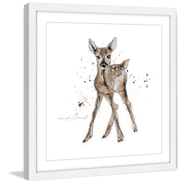 Marmont Hill Handmade Bebe Cerf Brun Framed Print Overstock