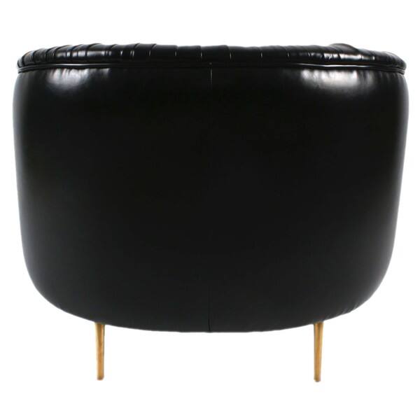 Black Leather Chair With Gold Legs / This comfortable and elegant