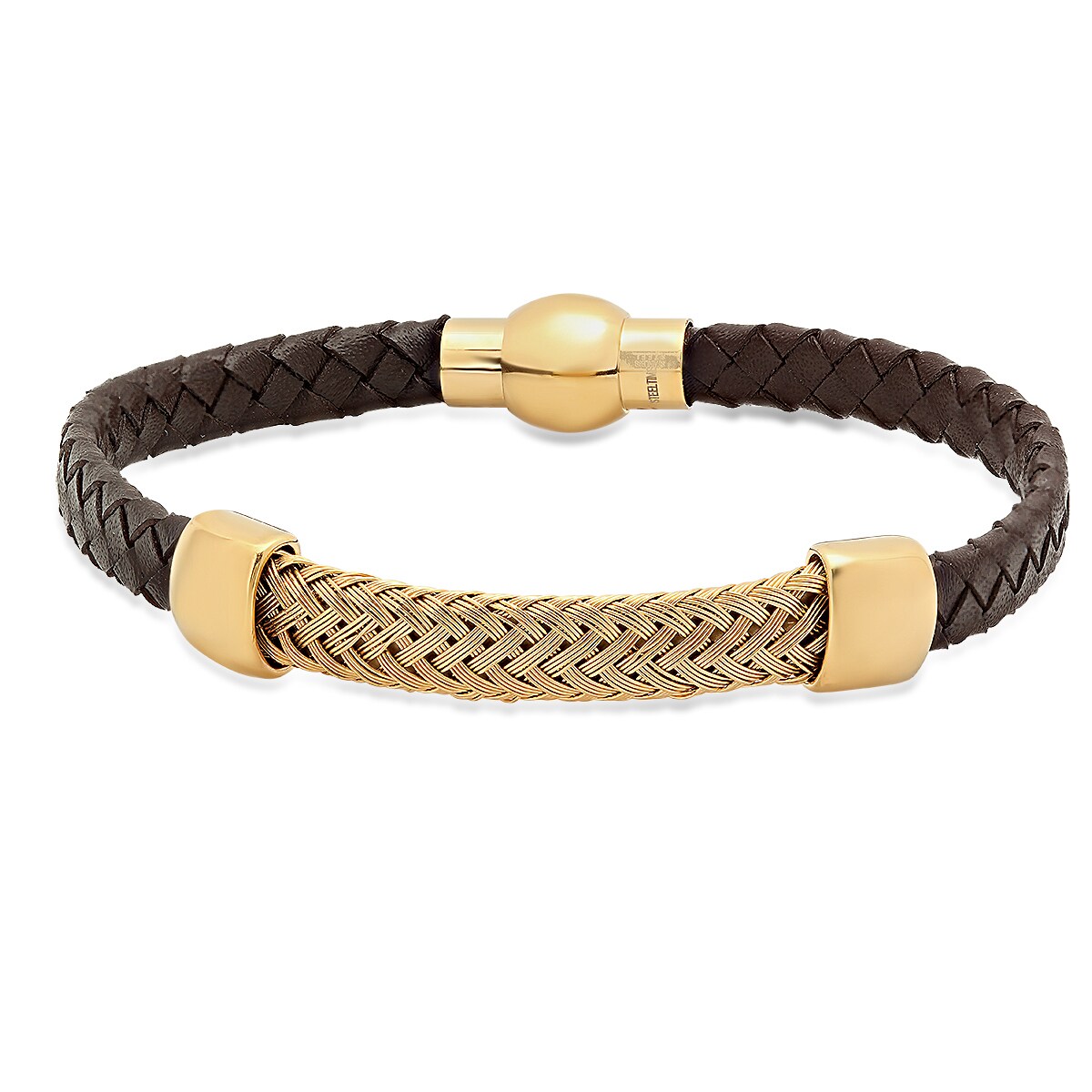 mens gold braided bracelet