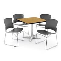 Shop OFM Oak 42-inch Square Multi Purpose Table with 4 Moon Chairs - 42 ...