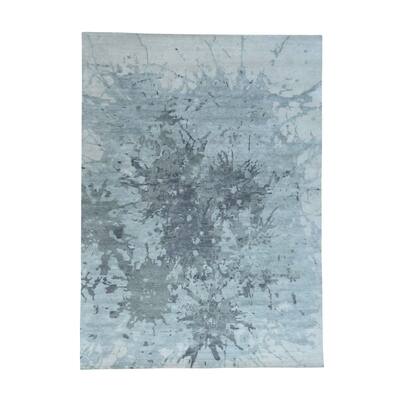 Pure Wool Splash Abstract Design Hand-Knotted Oriental Rug (10'x14 ...