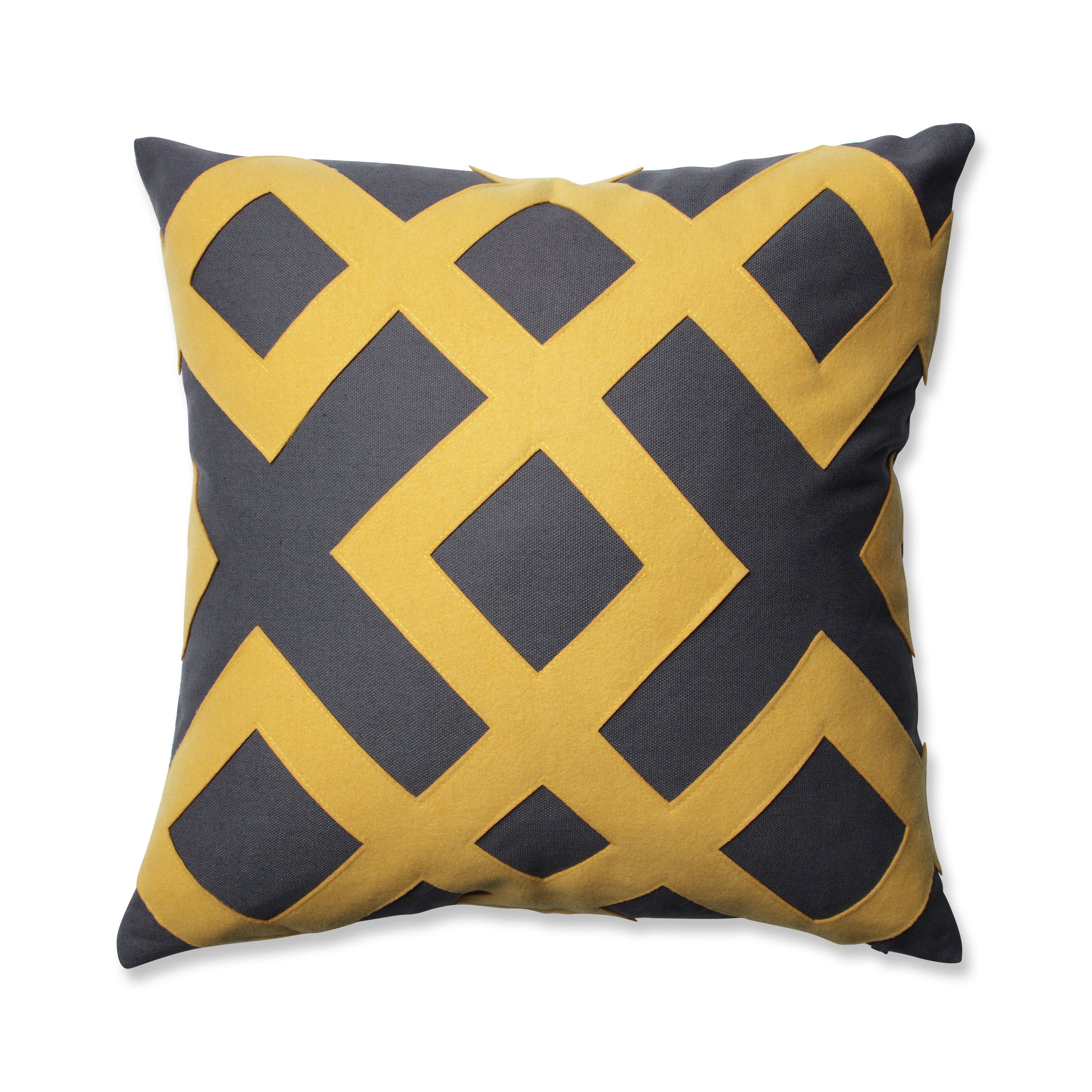 Pillow Perfect Caroline Gray/Yellow 16.5inch Throw Pillow