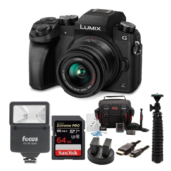 Shop Panasonic Lumix G7 Mirrorless Camera With 64gb Card Accessory Bundle Black Overstock 13433876