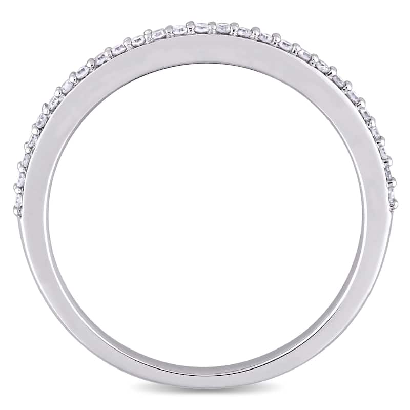 Miadora 14k White Gold 1/8ct TDW Diamond Semi-Eternity Band