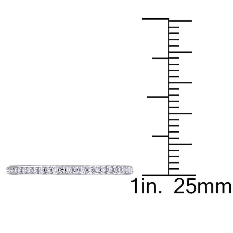 Miadora 14k White Gold 1/8ct TDW Diamond Semi-Eternity Band