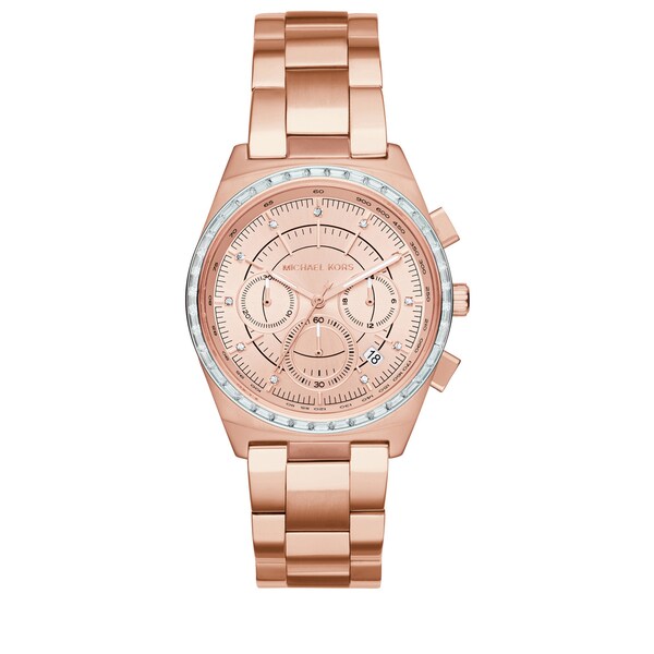 michael kors watch women's rose gold plated stainless steel bracelet