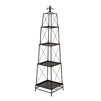 4-tier Gunmetal Metal Obelisk Stand