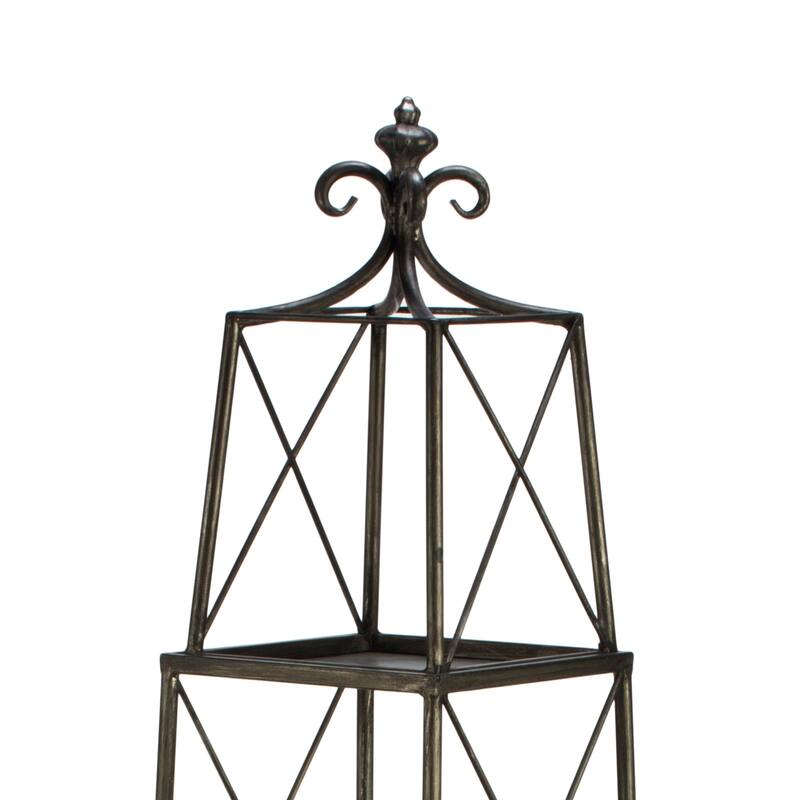 4-tier Gunmetal Metal Obelisk Stand