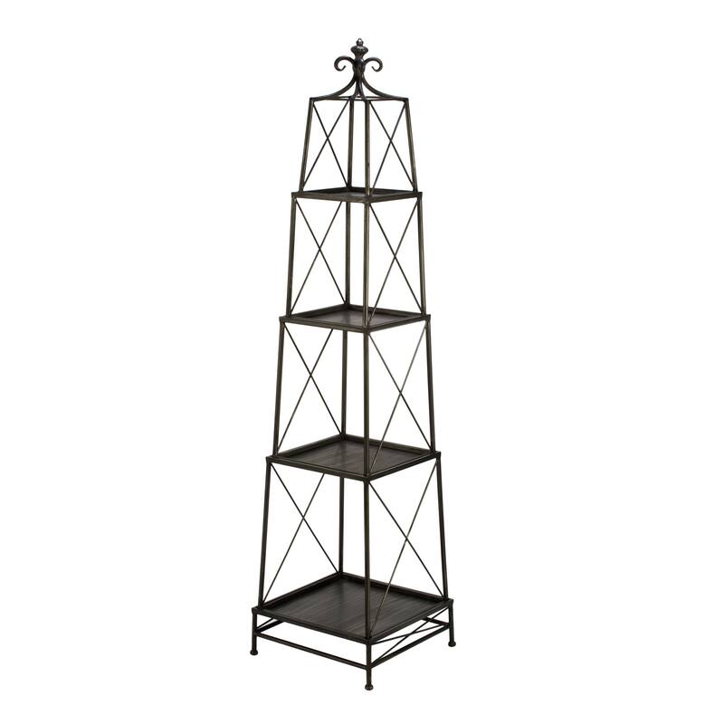 4-tier Gunmetal Metal Obelisk Stand