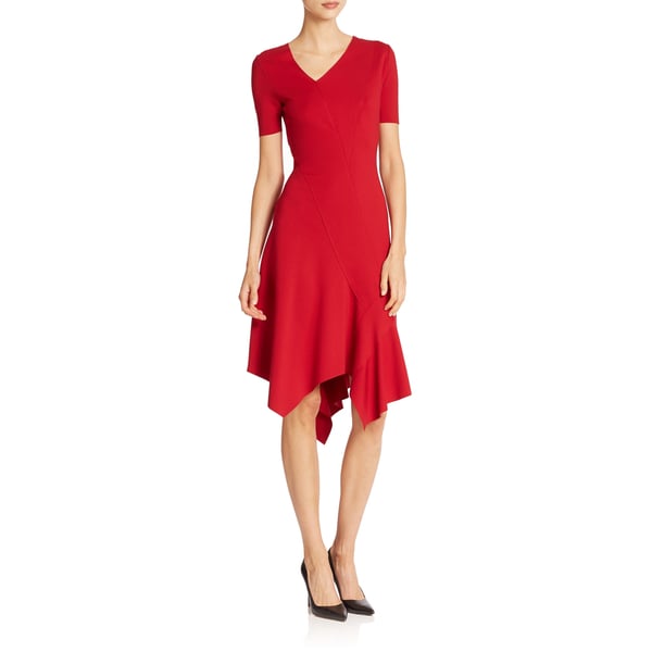 Red Handkerchief Hem Dress