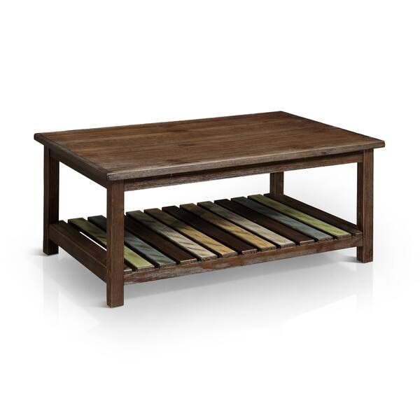 Furniture Of America Paur Country Cherry Solid Wood Coffee Table Overstock 13434231