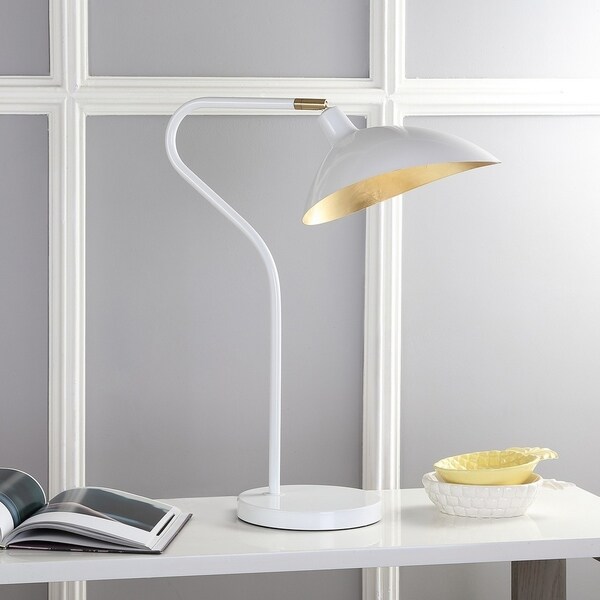Safavieh Lighting 30-inch Giselle Adjustable White/ Gold Task Table Lamp