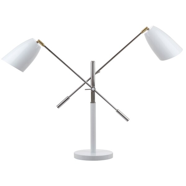 Safavieh Lighting 32-inch Mavis Adjustable White/ Gold Task Table Lamp