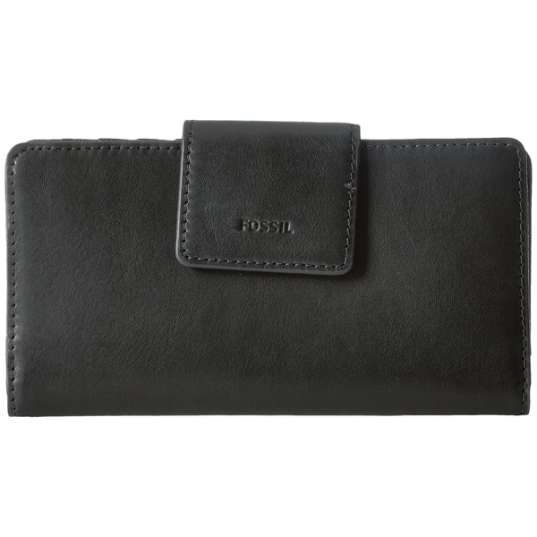 Shop Fossil Emma RFID Black Leather Tab Clutch Wallet - Free Shipping Today - Overstock - 13434439