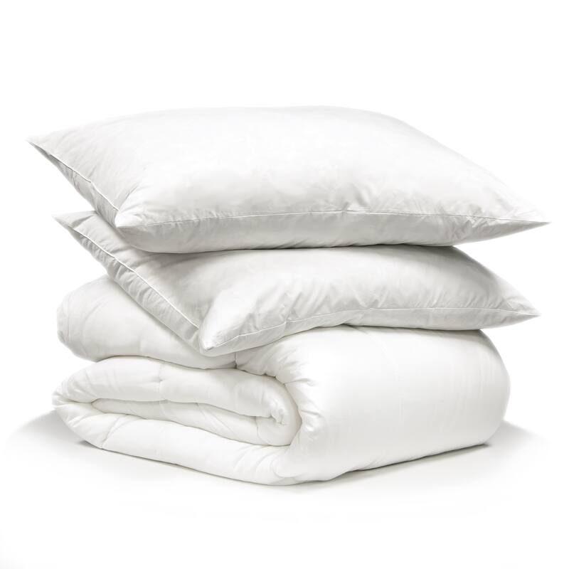 White Down Comforter and Feather Pillow 6-Piece Set