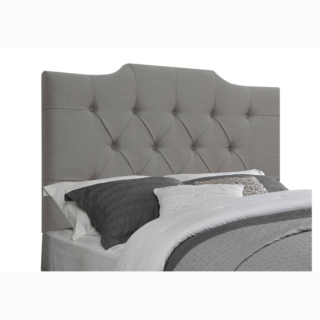 Grey Fabric King/California King Tufted Upholstered Headboard