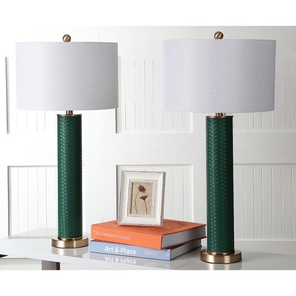 dark green table lamp