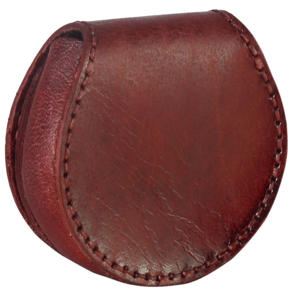round leather coin purse