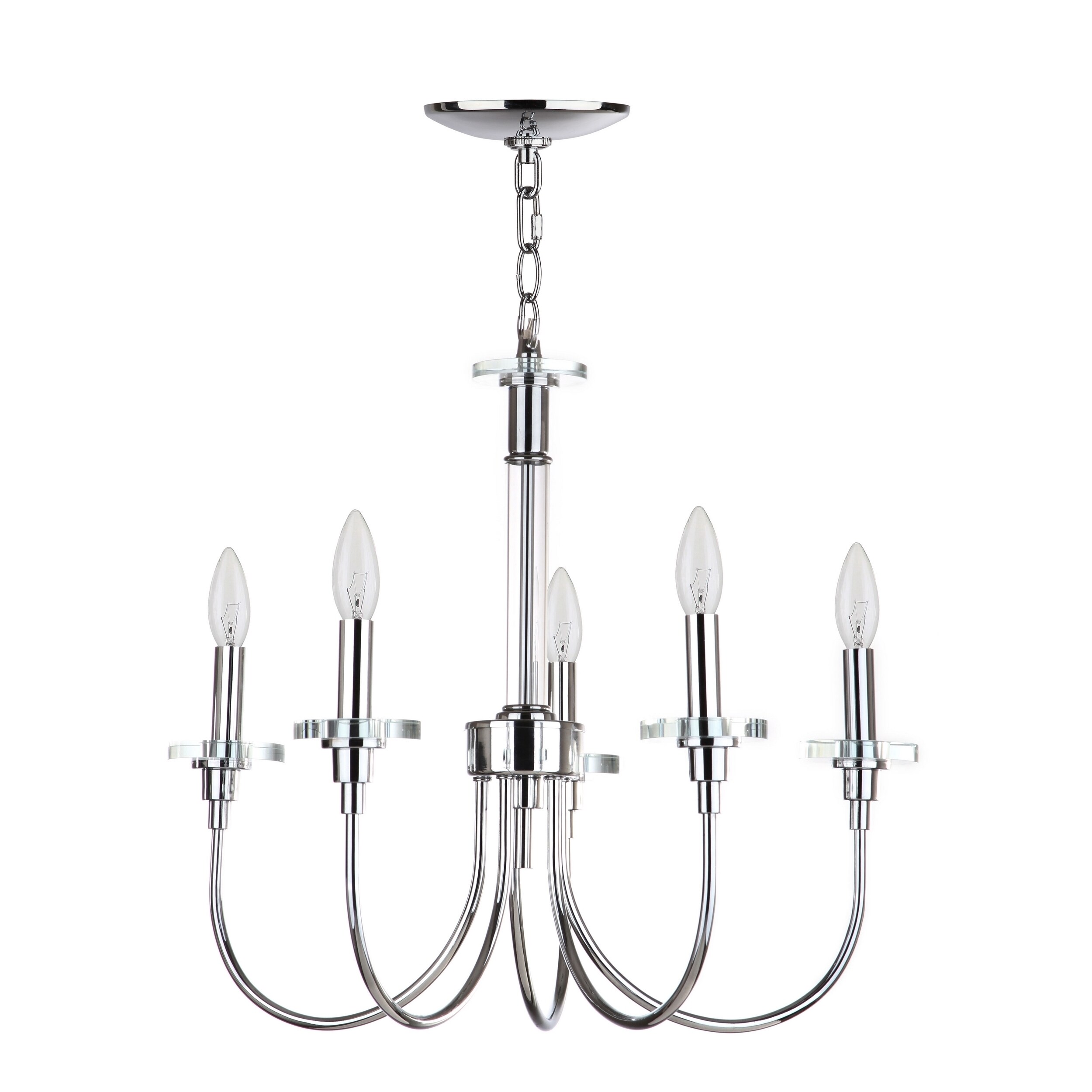 Safavieh Lighting Sharon Adjustable 5-light Chrome Chandelier (LIT4425A) - Chandeliers For Bedrooms by Overstock.com