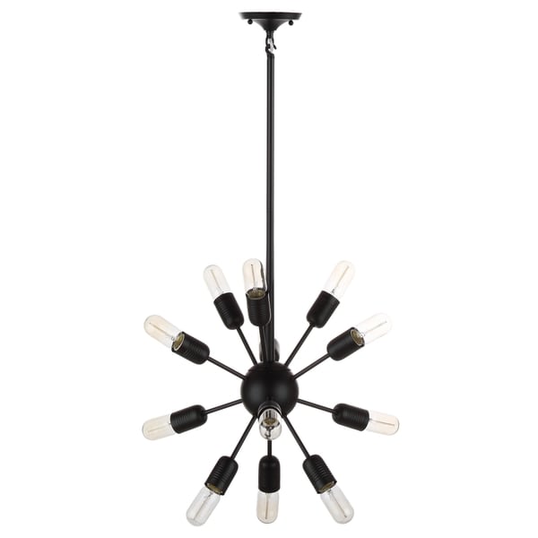 Safavieh Lighting 17.5-inch Raging 12-light Black Edison Bulb Solace Pendant