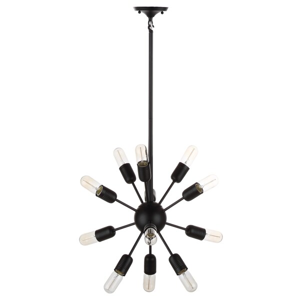 Safavieh Lighting 17.5-inch Raging 12-light Black Edison Bulb Solace Pendant