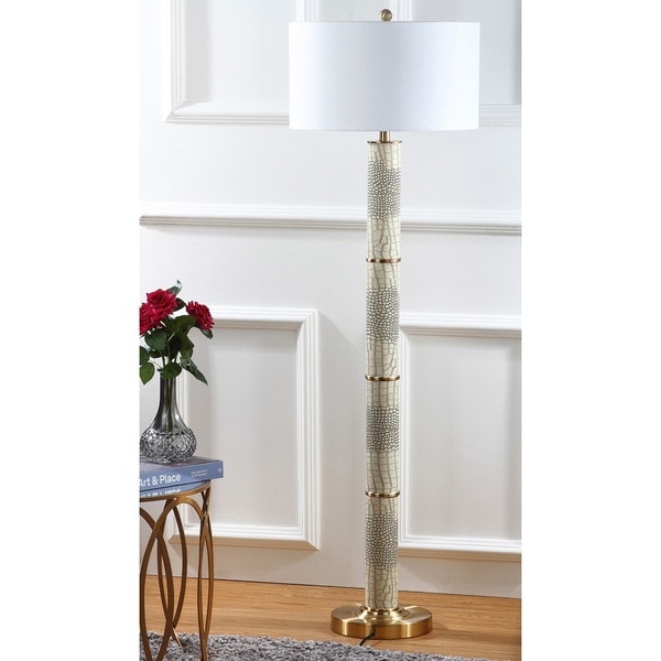 Safavieh Lighting 60.5-inch Marcello Faux Crocodile Cream Floor Lamp