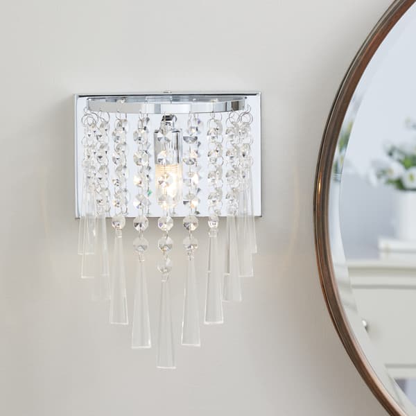 Safavieh Lighting 10 Inch Tilly Chrome Beaded Wall Safavieh Lighting 10 Inch Tilly Chrome Beaded Wall