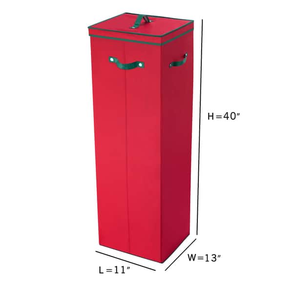 Elf Stor 40 Inch Wrapping Paper Storage Box Red Holds 20 Rolls ...