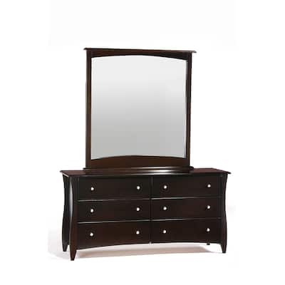 Clove Chocolate 6 Drawer Dresser with Mirror
