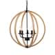 preview thumbnail 2 of 0, Fedelmid Black Natural Metal 24-inch Round Pendant Lamp - 12' x 19' x 19'
