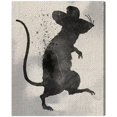 Oliver Gal 'Rat Silhouette' Animals Wall Art Canvas Print - Black, Brown