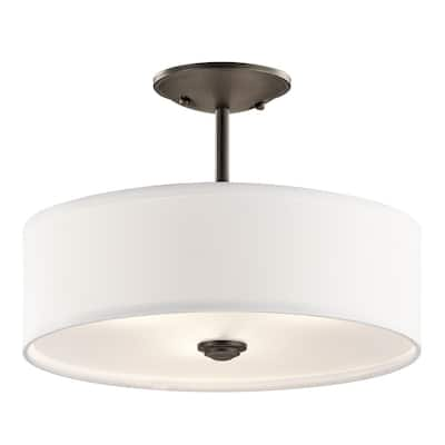 Kichler Lighting Shailene 3-light Olde Bronze Semi-Flush Mount