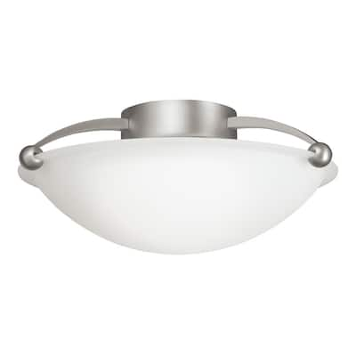 Kichler Lighting Contemporary 2-light Brushed Nickel Semi-Flush Mount