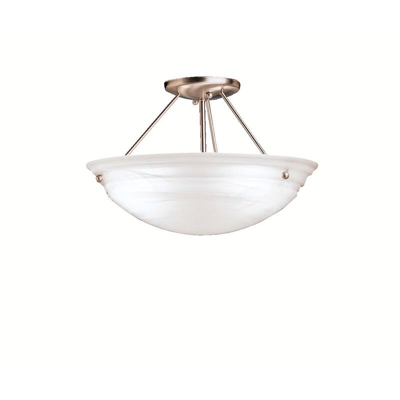Kichler Lighting Cove Molding Top Glass 3-light Brushed Nickel Semi-Flush Mount - Brushed Nickel