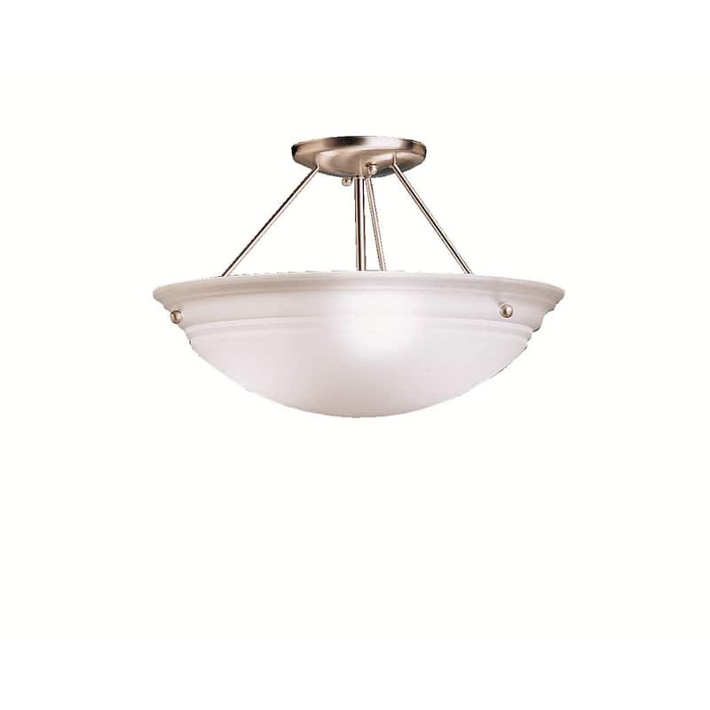 Kichler Lighting Cove Molding Top Glass 3-light Brushed Nickel Semi-Flush Mount - Brushed Nickel